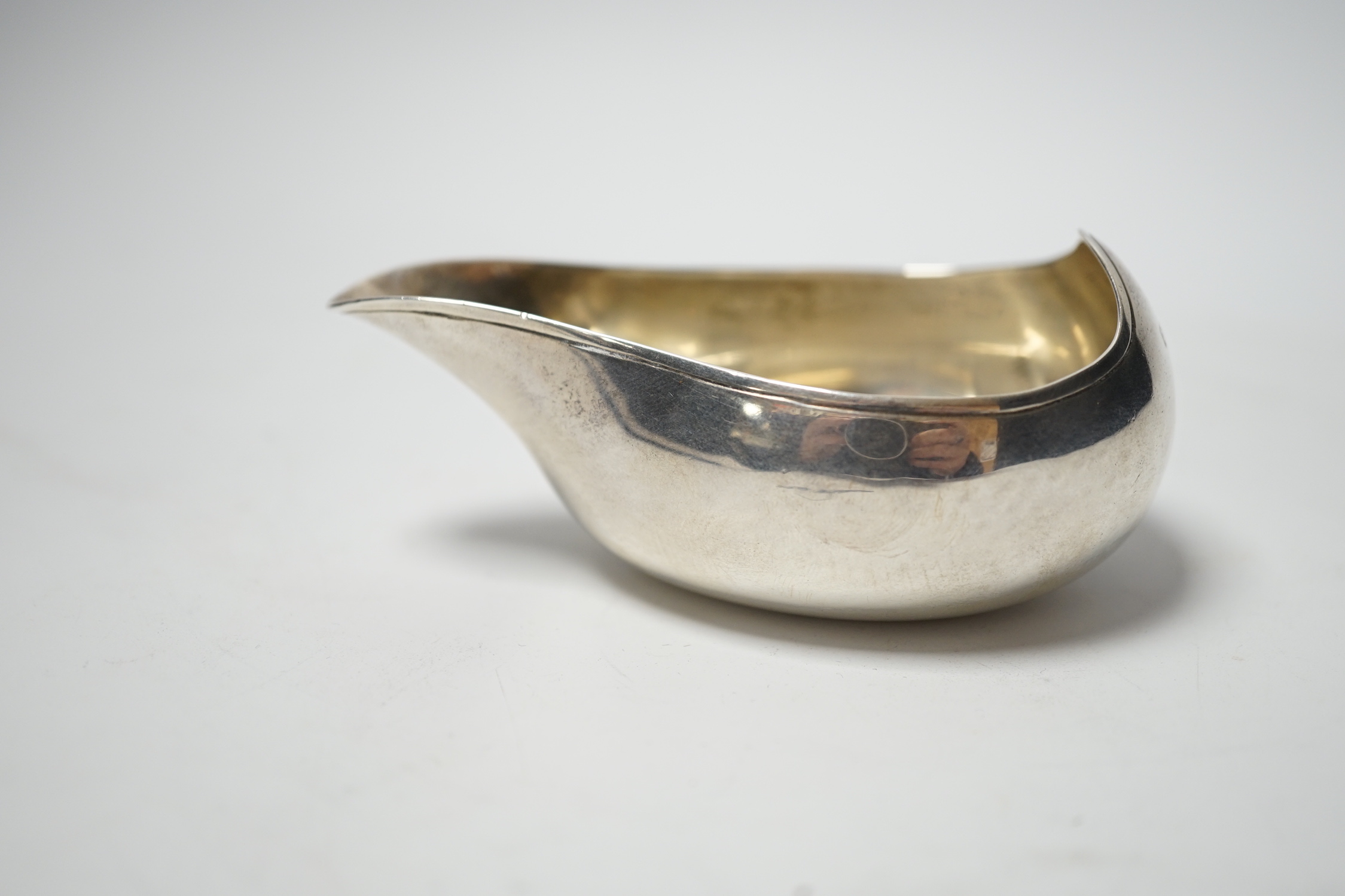 A George III silver pap boat, David & Robert Hennell, London, circa 1765, 9.7cm.